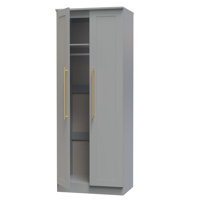 Ealing Ready Assembled 2 Door Wardrobe in Dusk Grey