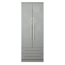 Ealing Ready Assembled 2 Door 2 Drawer Wardrobe in Dusk Grey