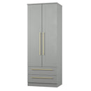 Ealing Ready Assembled 2 Door 2 Drawer Wardrobe in Dusk Grey