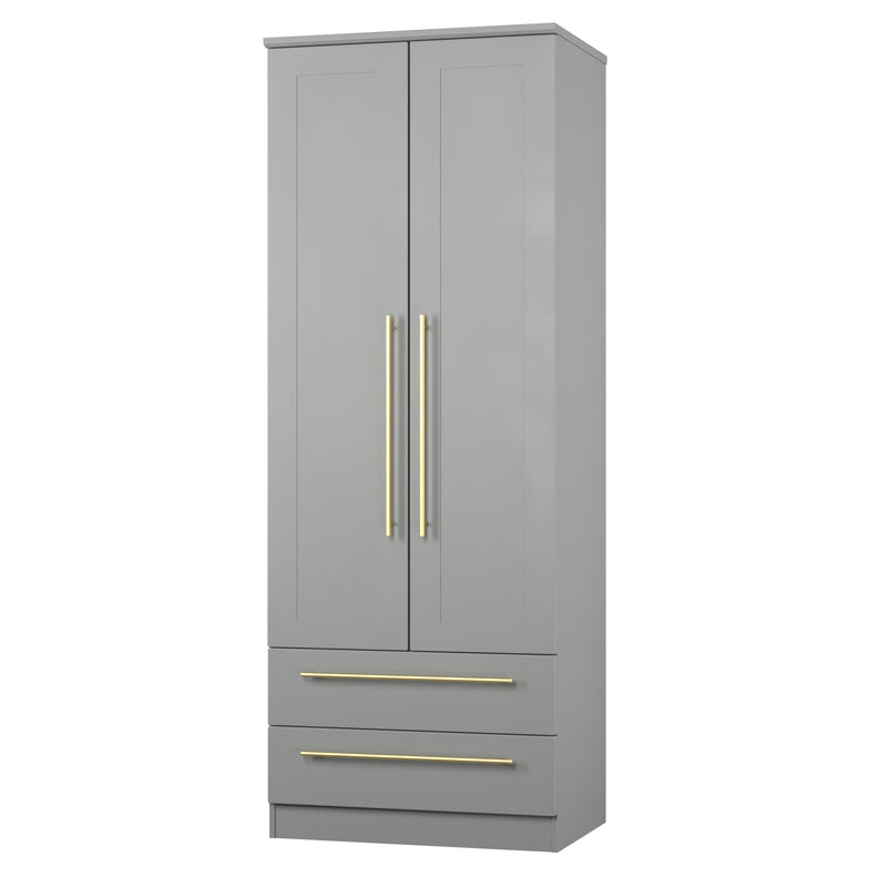 Ealing Ready Assembled 2 Door 2 Drawer Wardrobe in Dusk Grey