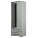 Ealing Ready Assembled 2 Door 2 Drawer Wardrobe in Dusk Grey