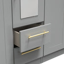 Ealing Ready Assembled Tall 5 Door 2 Drawer 1 Mirror Wardrobe in Dusk Grey