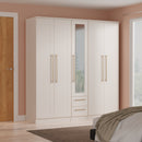 Ealing Ready Assembled Tall 5 Door 2 Drawer 1 Mirror Wardrobe in Kashmir Matt