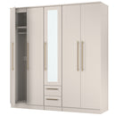 Ealing Ready Assembled Tall 5 Door 2 Drawer 1 Mirror Wardrobe in Kashmir Matt