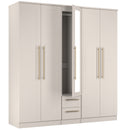 Ealing Ready Assembled Tall 5 Door 2 Drawer 1 Mirror Wardrobe in Kashmir Matt