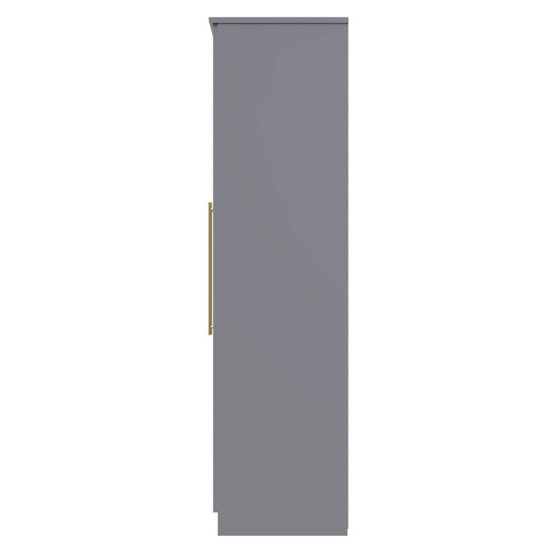 Ealing Ready Assembled Tall 6 Door 2 Drawer 2 Mirror Wardrobe in Dusk Grey