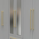Ealing Ready Assembled Tall 6 Door 2 Drawer 2 Mirror Wardrobe in Dusk Grey