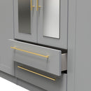 Ealing Ready Assembled Tall 6 Door 2 Drawer 2 Mirror Wardrobe in Dusk Grey