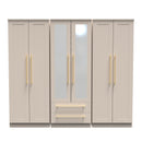 Ealing Ready Assembled Tall 6 Door 2 Drawer 2 Mirror Wardrobe in Kashmir Matt