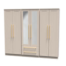 Ealing Ready Assembled Tall 6 Door 2 Drawer 2 Mirror Wardrobe in Kashmir Matt