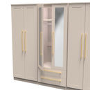 Ealing Ready Assembled Tall 6 Door 2 Drawer 2 Mirror Wardrobe in Kashmir Matt