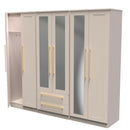 Ealing Ready Assembled Tall 6 Door 2 Drawer 2 Mirror Wardrobe in Kashmir Matt