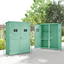 Outsunny Wooden Garden Shed Tool Storage Cabinet Double Door Shelf Green