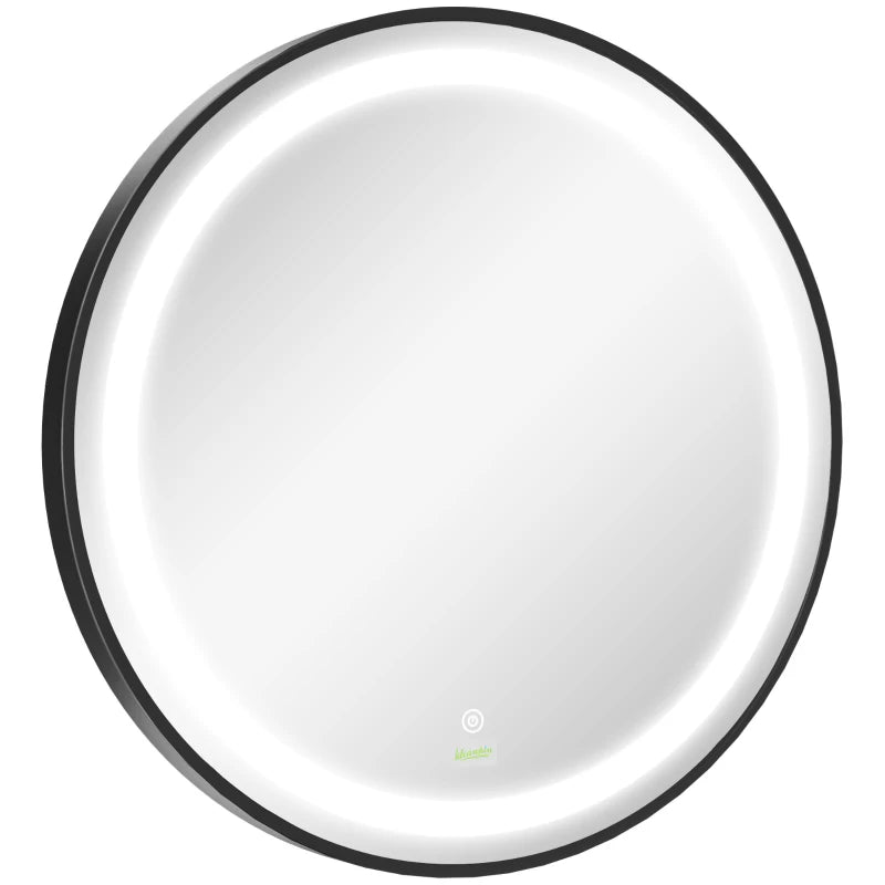 kleankin Bathroom Round Mirror with 3 Temperature Colours