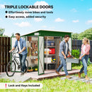 Outsunny Outdoor Storage Shed, 7.5 X 4.3ft Metal Garden Shed, Green