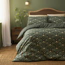 D & D Heritage Floral Duvet Cover Set in Green