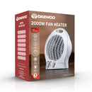 Daewoo 2000W Upright Fan Heater- Round Upright