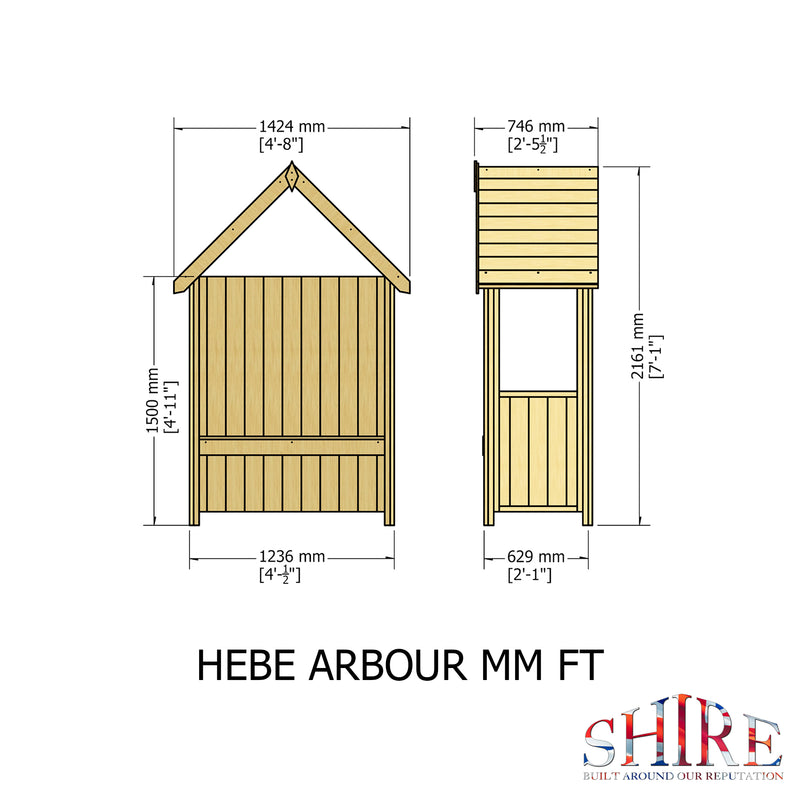 Hebe Pressure Treated Arbour