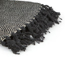 Herringbone - Recycled Cotton Throw in  Black (50" x 60")