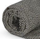 Herringbone - Recycled Cotton Throw in  Black (50" x 60")