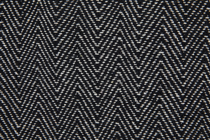 Herringbone - Recycled Cotton Throw in  Black (90" x 100")
