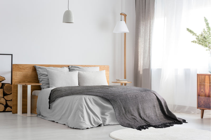 Herringbone - Recycled Cotton Throw in  Black (90" x 100")