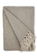 Herringbone - Recycled Cotton Throw in  Natural