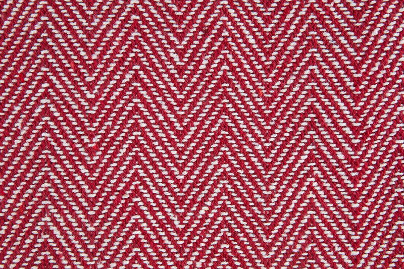 Herringbone - Recycled Cotton Throw in  Red