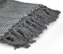 Herringbone - Recycled Cotton Throw in  Silver