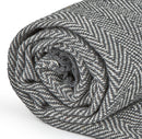 Herringbone - Recycled Cotton Throw in  Silver