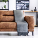 Herringbone - Recycled Cotton Throw in  Silver