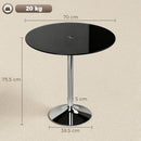 HOMCOM Round Bar Table, Dining Table With Tempered Glass Top And Steel Frame