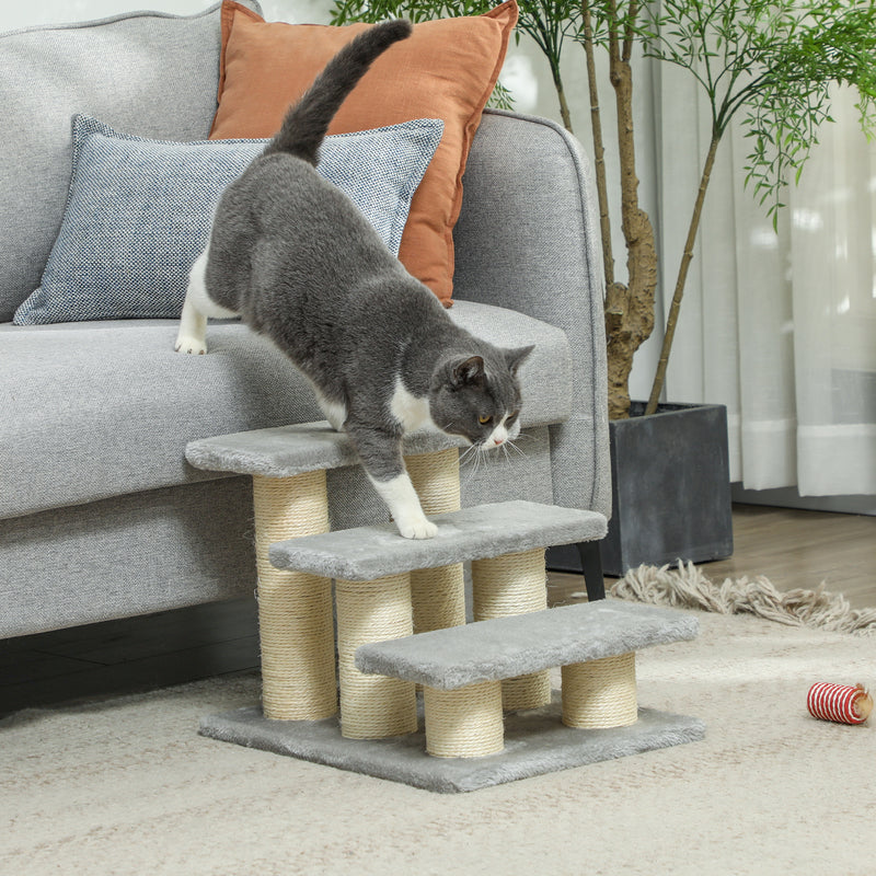 PawHut Cat Steps 3 Stairs Deluxe Pet Portable Easy Climb Assistance Lightweight