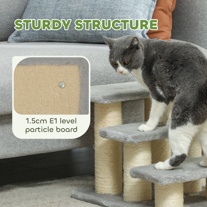 PawHut Cat Steps 3 Stairs Deluxe Pet Portable Easy Climb Assistance Lightweight