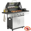 Outsunny 4+1 Burner Gas BBQ Grill, Portable Gas Barbecue Grill