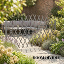 Outsunny Wooden Expanding Fence Panels, 180 x 30 x 103cm, Dark Grey