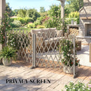 Outsunny Wooden Expanding Fence Panels, 180 x 30 x 103cm, Dark Grey