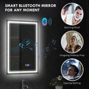 HOMCOM Bathroom Mirror With Bluetooth Lights Demister Pad