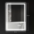 HOMCOM Bathroom Mirror With Bluetooth Lights Demister Pad