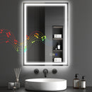 HOMCOM Bathroom Mirror With Bluetooth Lights Demister Pad