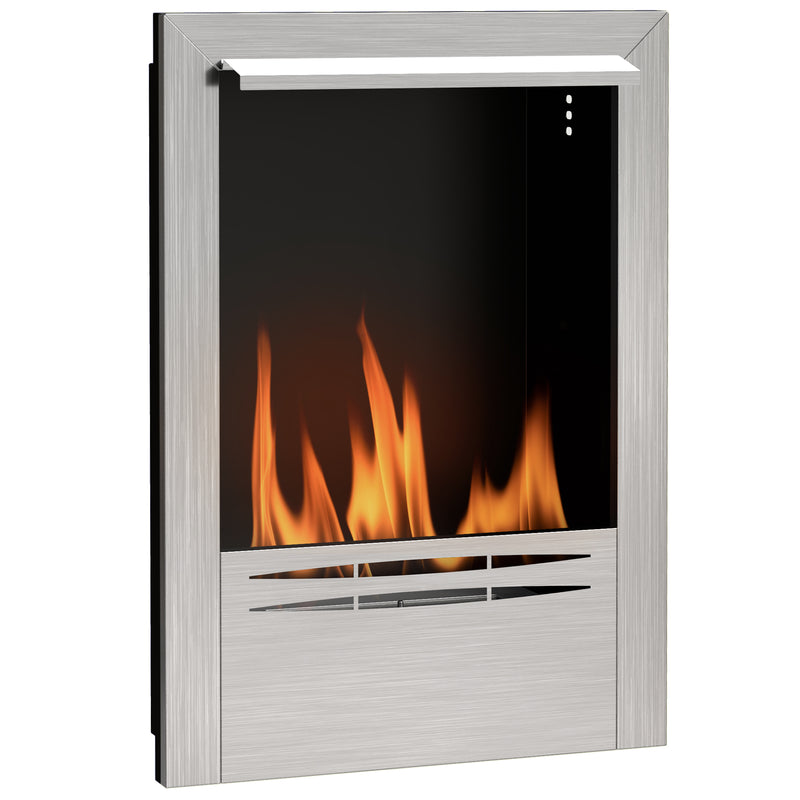 HOMCOM Stainless Steel Bioethanol Fire, Indoor Ethanol Fireplace Insert