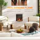 HOMCOM Stainless Steel Bioethanol Fire, Indoor Ethanol Fireplace Insert