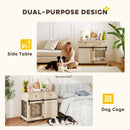 PawHut Dog Crate Furniture, Dog Cage W/ Wheels, 2 Drawers, Sliding Door, Oak