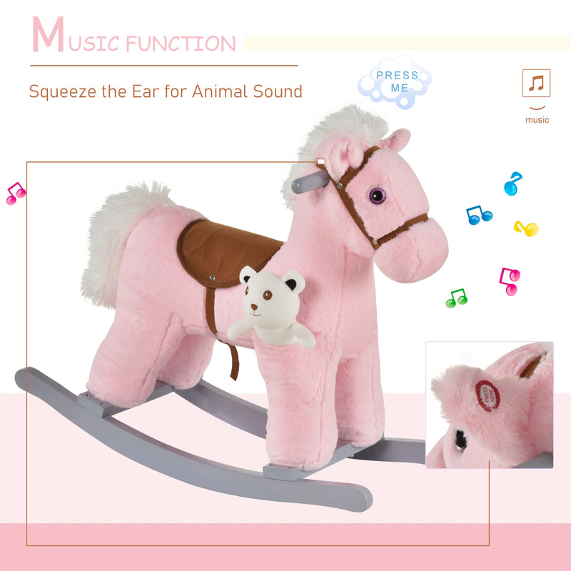 HOMCOM Children's Rocking Horse - Pink