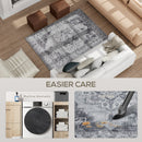 HOMCOM Flannel Non-Slip Washable Rug for Living Room,