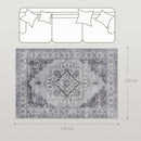 HOMCOM Flannel Non-Slip Washable Rug for Living Room,