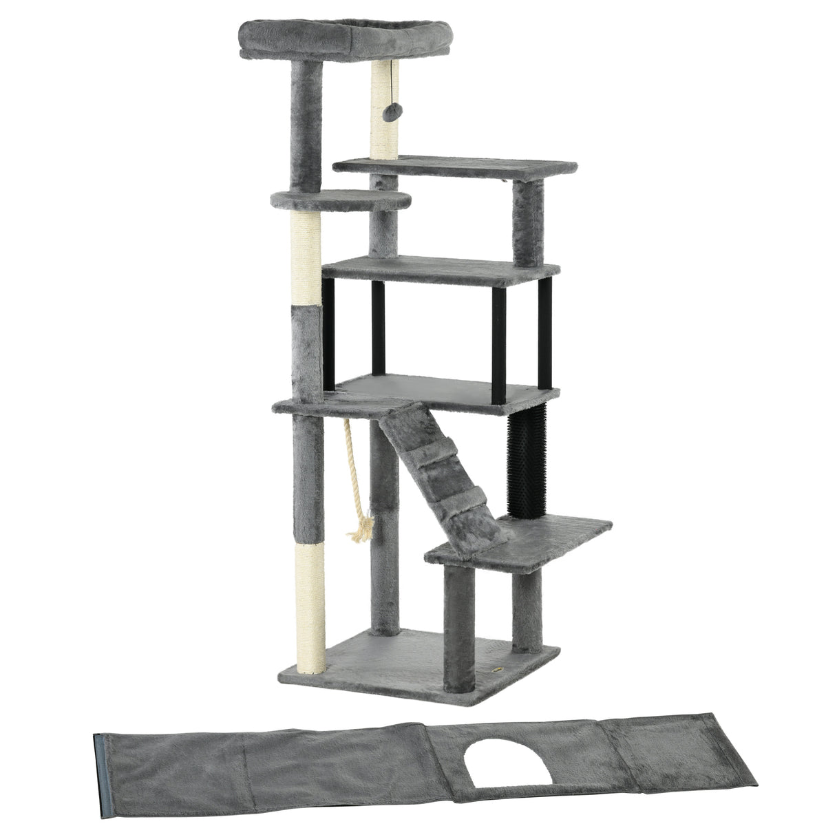 キャットタワー Cat Tower Cat Tower Cat House Cat Cat Pawhut Cat Tower, 63 Inch Cat Tree For Large Cats Adult With Cat