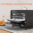 HOMCOM Small Toaster Oven, 12L Mini Countertop Oven With Glass Door, Black