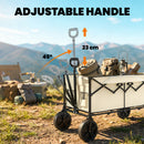 Outsunny 95L Foldable Festival Trolley On Wheels, Khaki