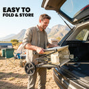 Outsunny 95L Foldable Festival Trolley On Wheels, Khaki